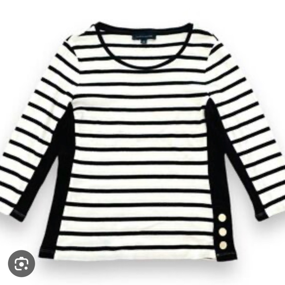 Tommy Hilfiger Black and White Striped Top